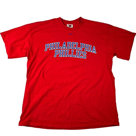 Nike Team‎ MLB Philadelphia Phillies Center Swoosh Men's XL Doubled Sided Shirt - Picture 1 of 8